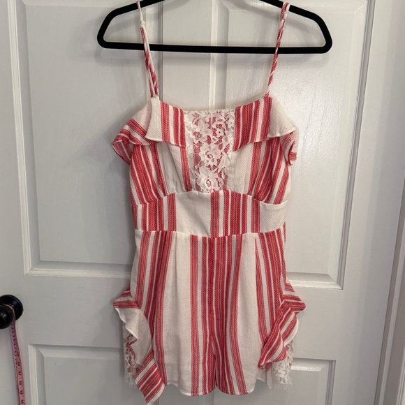Women's Lenon Jumpsuit/romper S Red and White